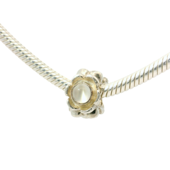 Genuine PANDORA 790279MS Moonstone Flower Ribbon Charm Spacer Only