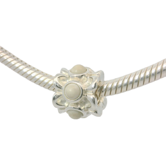 Genuine PANDORA 790470AGW White Forget Me Not Agate Charm Only