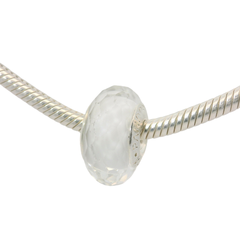 Genuine PANDORA 791070 Faceted White Murano Glass Charm Only