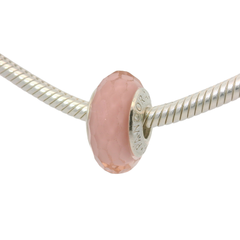Genuine PANDORA 791068 Pink Faceted Murano Glass Charm Only