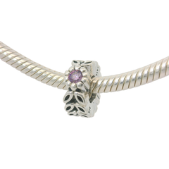 Genuine PANDORA 791224CFP Twice as Nice Spacer with Purple CZ Spacer Only