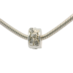 Genuine PANDORA 797304CZ Sparkling Bow Clip Charm Only