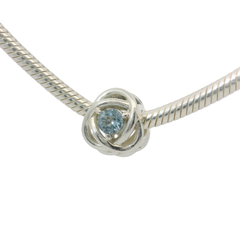 Genuine PANDORA 790065C09 March Sea Aqua Blue Eternity Circle Charm Only