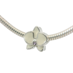 Genuine PANDORA 792074EN12 White Radiant Orchid Charm Only