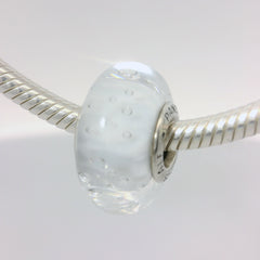 Genuine PANDORA 791617CZ Clear Effervescence Charm Murano Glass & Clear CZ Only
