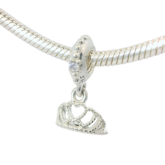 Genuine PANDORA 791738CZ Hearts Tiara Silver Princess Dangle Charm Only