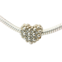 Genuine PANDORA Beaded Sparkling Heart Charm 798681C01
