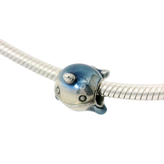 Genuine PANDORA 798965C01 Shimering Narwhal Blue Enamel WHALE Charm Only