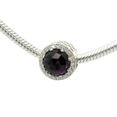 Genuine PANDORA 791725NBP Pink/Purple Rosy Radiant Hearts Big Stone Charm Only