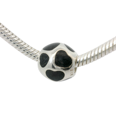 Genuine PANDORA 790543EN22 Black Enamel Hearts Charm Only