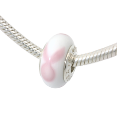 Genuine PANDORA 790928 Pink Ribbon Breast Cancer Awareness Murano Glass Only