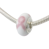 Genuine PANDORA 790928 Pink Ribbon Breast Cancer Awareness Murano Glass Only