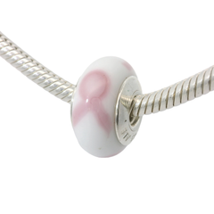 Genuine PANDORA 790928 Pink Ribbon Breast Cancer Awareness Murano Glass Only