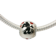 Genuine PANDORA 791700ENMX Disney Mickey & Minnie Forever Silver ENAMEL Charm Only