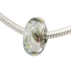 Genuine PANDORA 791638CZ Murano Wild Flowers Clear CZ Charm Only
