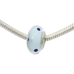 Genuine PANDORA 790610 Dark Blue Polka Dot Murano Charm Only