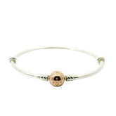 Genuine PANDORA 580713 Moments Bangle with Rose ALE MET Gold Ball Clasp 19 - 20 cm Bracelet Size 21