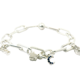 Genuine PANDORA 598373 ME SILVER Link Chain Bracelet Pandora 20.5cm with 6 Charms