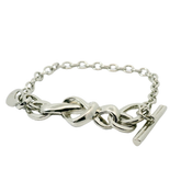 Genuine PANDORA 598100 Knotted Heart T-Bar Link Chain Bracelet 18cm