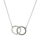 Genuine PANDORA 396235CZ-45 Circles Logo Silver Zirconia Necklace 45cm