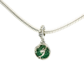 Genuine PANDORA 798231CZ Disney Ariel Green Enamel Double Dangle Charm Only