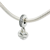 Genuine PANDORA 791524CZ My Beautiful Wife Forever & Always Locket Bead Charm Only