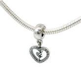 Genuine PANDORA 791565CZ Disney Tinkerbell Dangle Heart Clear CZ Charm Only
