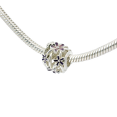 Genuine PANDORA 798772C02 OPENWORK Purple Daisy Charm Only
