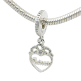 Genuine PANDORA 791962CZ Princess Crown Heart Dangly Charm Only