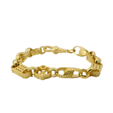 6.5" New 9CT Tulip, Star & Bar Bracelet (14.2g)