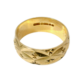9CT Pre-owned Patterned Band (Size L1/2)
