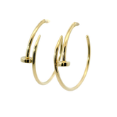 9CT Pre-owned Nail Hoop Earrings (7.1g)