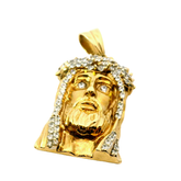 9CT Pre-owned Stone Set Jesus Pendant (30.1g)