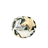 Genuine PANDORA 790563 Sterling Silver and 14K Gold "Golden Star" Bead Charm Only