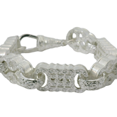 8" New Silver 925 Stars & Bars Bracelet (71g)