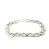 7.5" New Silver 925 Heart Belcher Bracelet (16.8g)