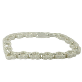 7.5" New Silver 925 Heart Belcher Bracelet (16.5g)