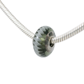 Genuine PANDORA 790601 Black Zigzag Murano Glass Charm Only