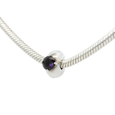 Genuine PANDORA 799204C02 Purple Round Solitaire Clip Charm Only