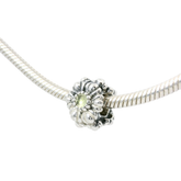 Genuine PANDORA 790580 Green August Peridot Birthday Bloom Flower Charm Only