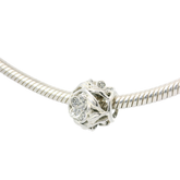 Genuine PANDORA 791419CZ Mystic Floral Cubic Zirconia CZ Silver Charm Only