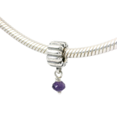 Genuine PANDORA 790166AM Silver & Purple Amethyst February Birthstone Dangle Charm Only