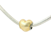 Genuine PANDORA 791886EN113 Gold Glittering Heart Metallic Charm Only