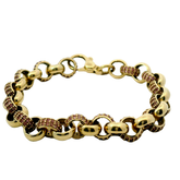 6.4" Pre-owned 9CT Pink CZ Set Belcher Bracelet (14.2g)