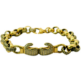 7.1" Pre-owned 9CT Stone Set Boxing Glove Belcher Bracelet (18.2g)
