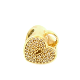 Genuine PANDORA 750833CZ G585 14K Yellow Gold Heart Lock Charm Only