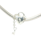 Genuine Pandora 790971 Silver Key to My Heart Padlock Charm