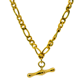 20" Pre-owned 9CT Figaro & T-Bar Chain Necklace (9.6g)