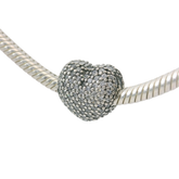 Genuine PANDORA 791427CZ Open My Heart Clip with Clear Zirconia Only