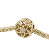 Genuine PANDORA 750598CZ 14ct G585 Gold Loving Bloom Openwork Charm Only